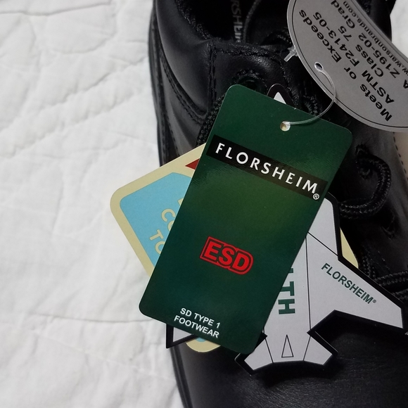 Men's Florsheim FS2716 ESD  Rated black leather composite toe work shoe … - Picture 11 of 14